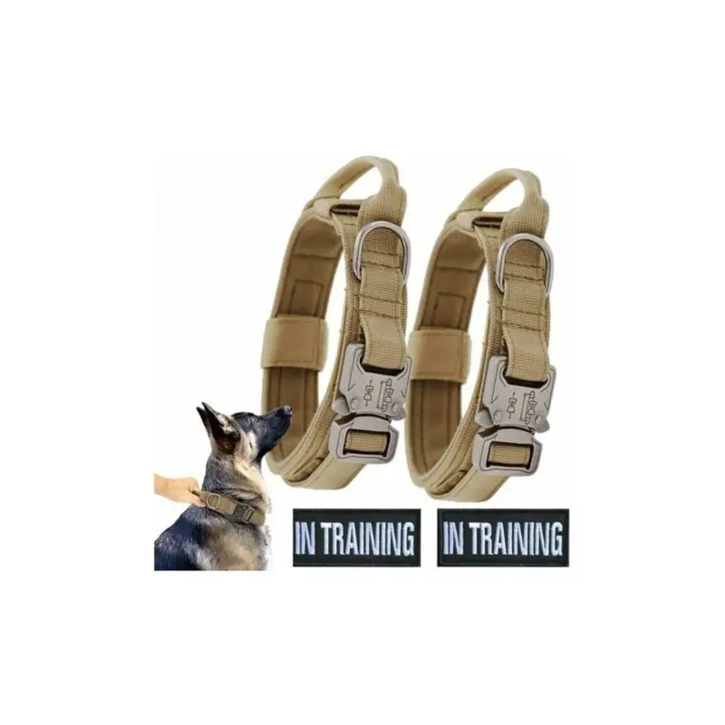Aihontai Vhv Pack Adjustable Reflective Tactical Dog Collars Size 2
