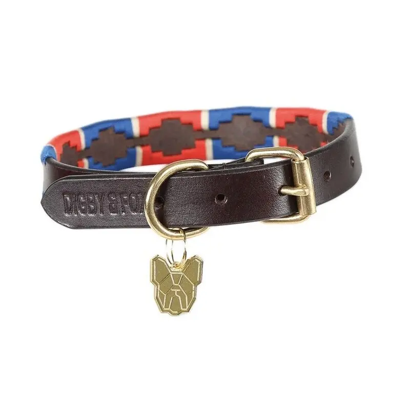 Digby & Fox Red (Navy/, Drover Polo Dog Collar Medium