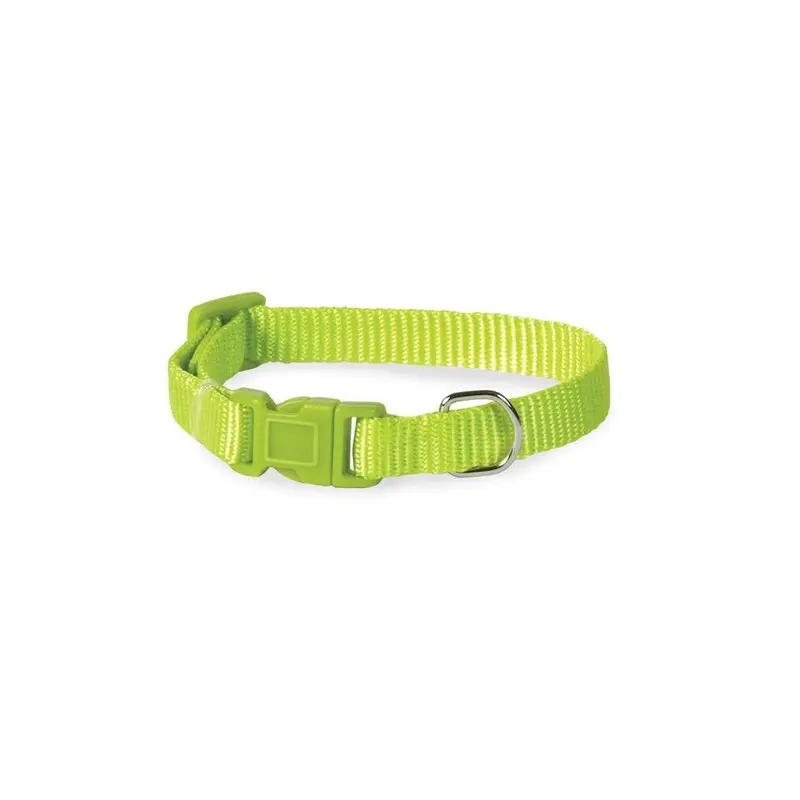 Partyanimal Green 10-16 In. Nylon Dog Collar, Light