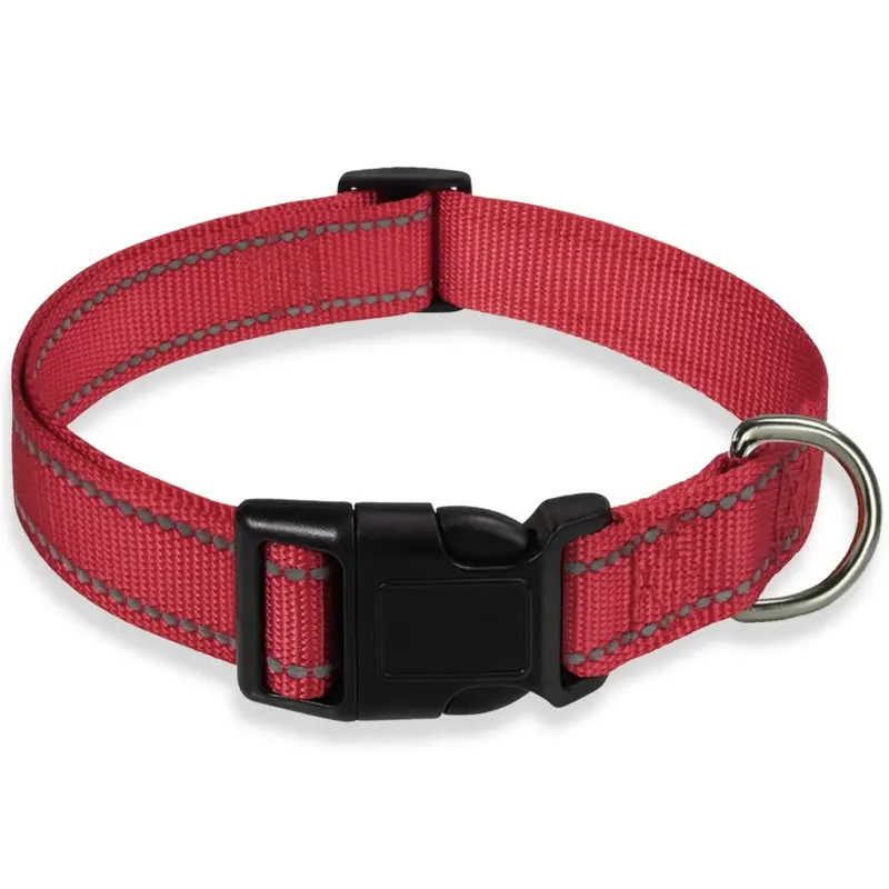Boomiboo Reflective Dog Collar With Buckle Adjustable Safety Nylon Collars For