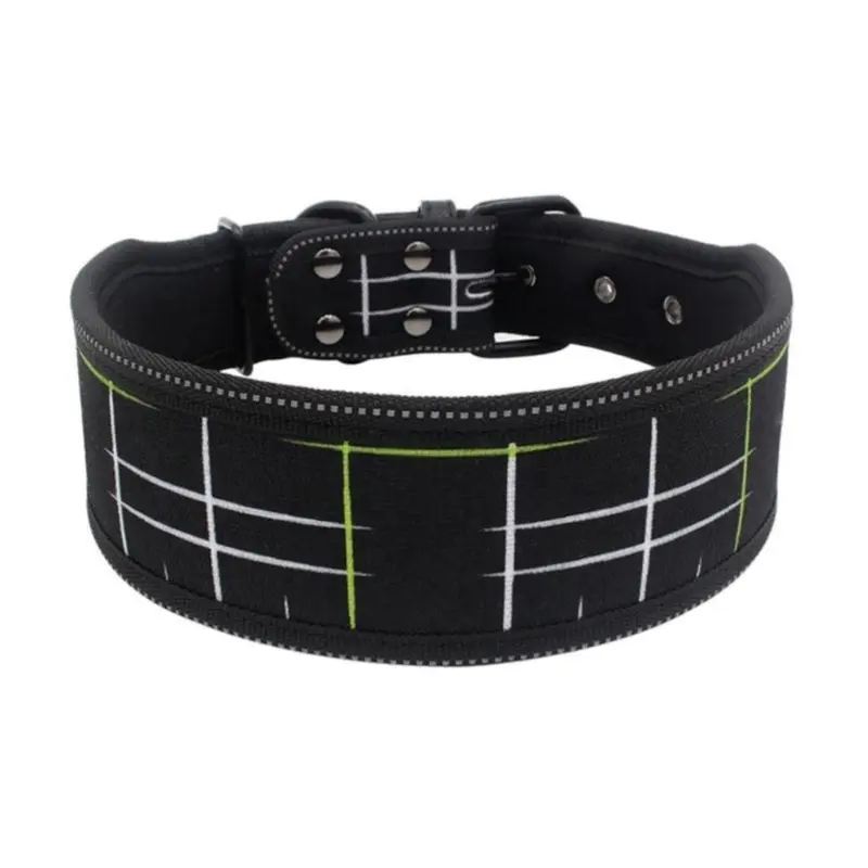 Hod Pets Black (Lines On M) Printed Adjustable Stylish Dog Collars
