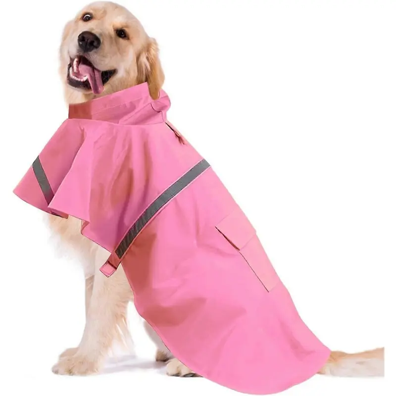 New (As Show, One ) For Dogs And Cats With Hood And Reflective Tape Pink Small