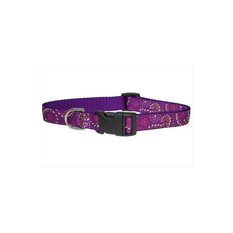 Sassy Dog Wear Purple Pretty Paisley2-C Pretty Paisley Dog Collar, - Small