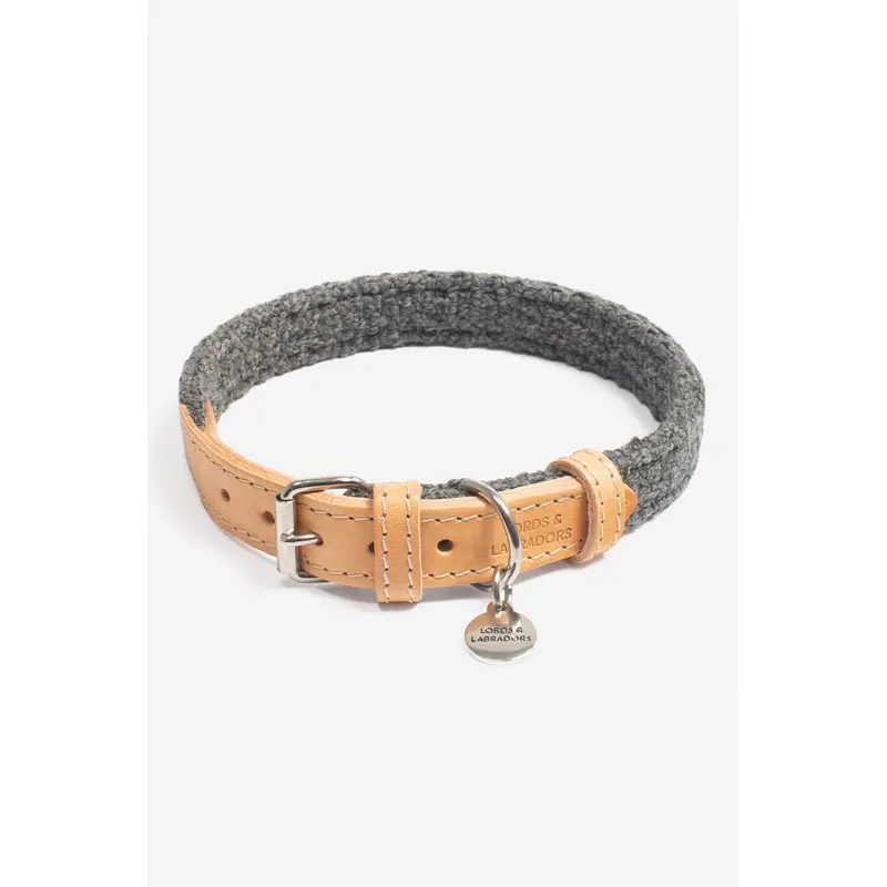 Lords & Labradors Unisex Dark Grey Essentials Herdwick Dog Collar Extra Small