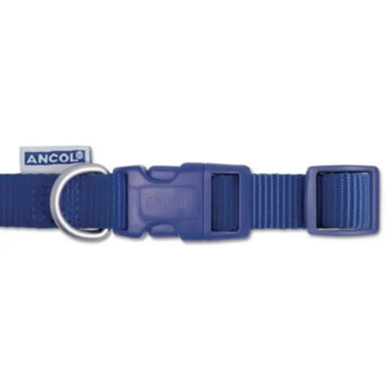 Ancol Viva Nylon Quick Fit Adj Collar 19Mm X30-50Cm Sz2-5 Blue