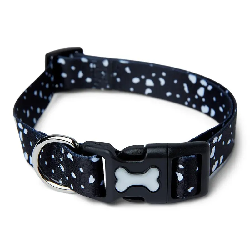 Pets At Home Dot Print Dog Collar Black Small-Medium