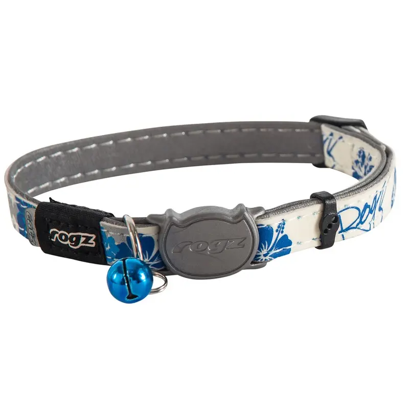 Rogz Glowcat Safeloc Reflective Cat Collar Blue