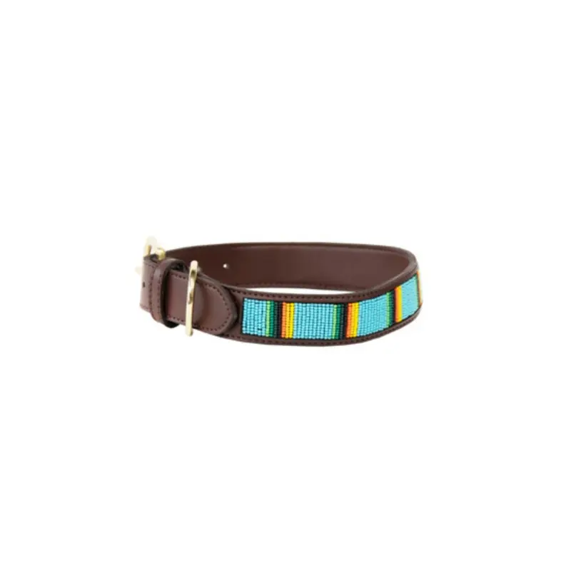 Kentucky Dogwear Bleu Handmade Beaded Dog Collar Kentucky