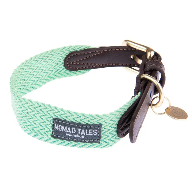 Nomad Tales Bloom Collar - Mint - Size L: 46 - 52 Cm Neck Circumference, 38Mm Width