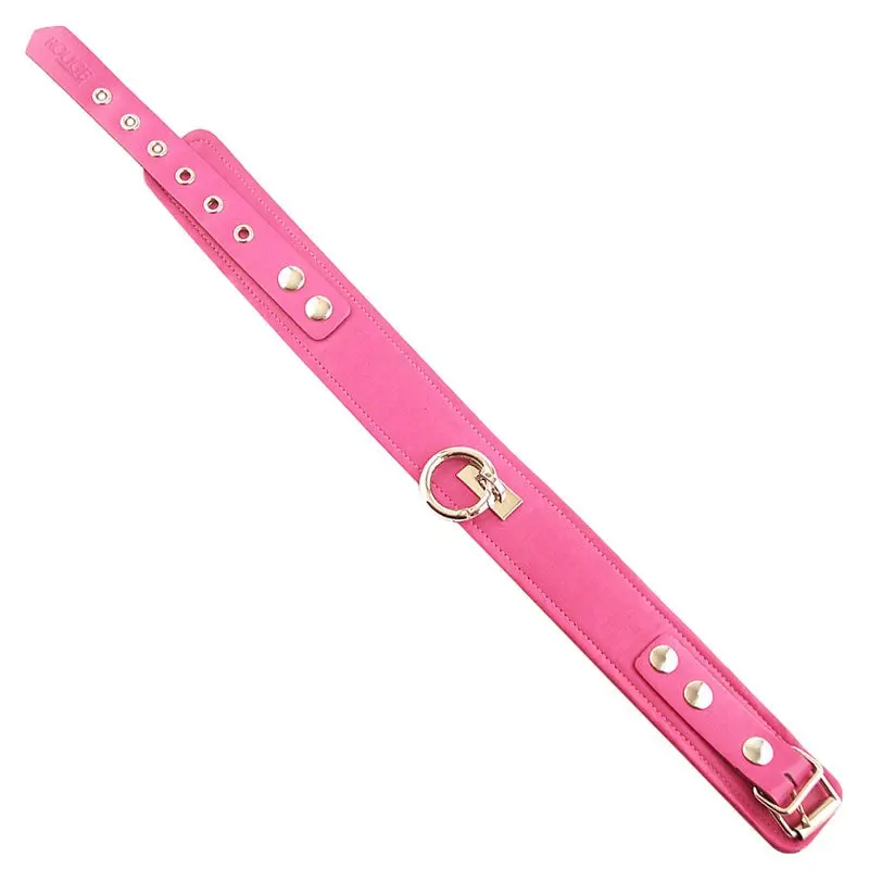 Rouge Unisex Pink Garments Plain Leather Collar Size 1.75