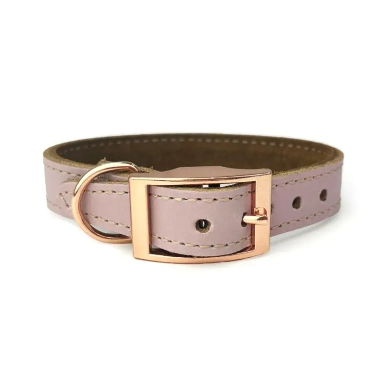 Hugglepets Pink , Blush) Skye & Murphy Luxury Padded Leather Dog Collar Large
