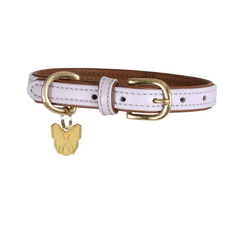 Digby And Fox Padded Leather Dog Collar - Lilac Extra Large