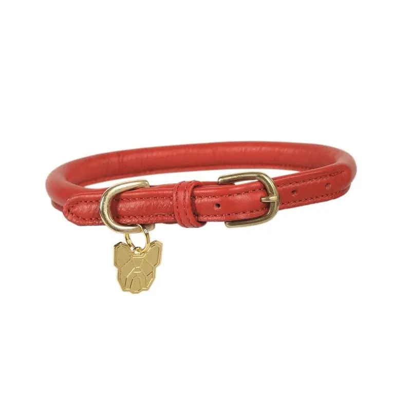 Digby And Fox Rolled Leather Dog Collar Scarlett - Small