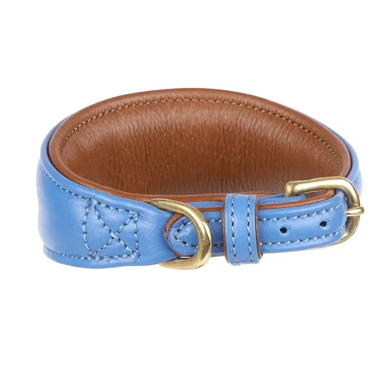Digby & Fox Unisex Blue Digby And Fox Padded Leather Greyhound Collar - Royal Medium