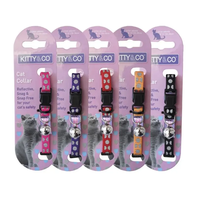 Hemmo & Co Unisex Black Polka Dot Reflective Cat Collar