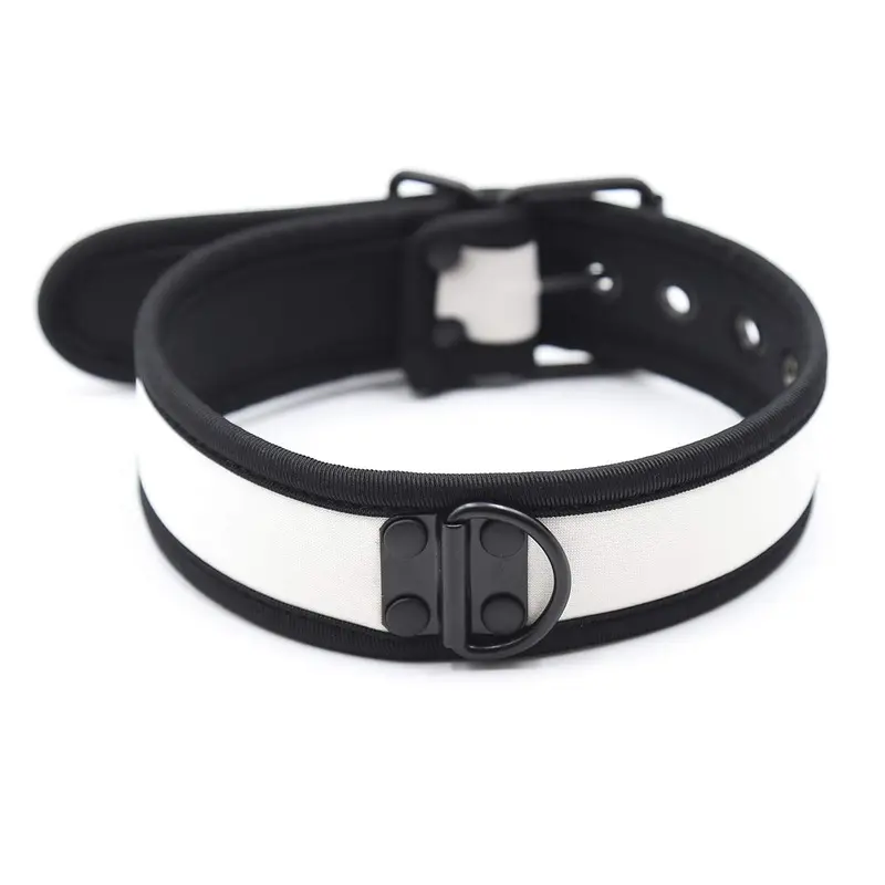 Minvy Unisex White Neoprene Puppy Custom Choker Collar For Men Women (White)