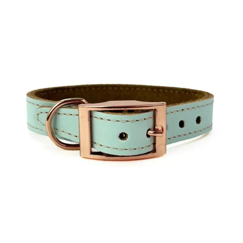 New Hugglepets , Ocean) Skye & Murphy Luxury Padded Leather Dog Collar Blue Small