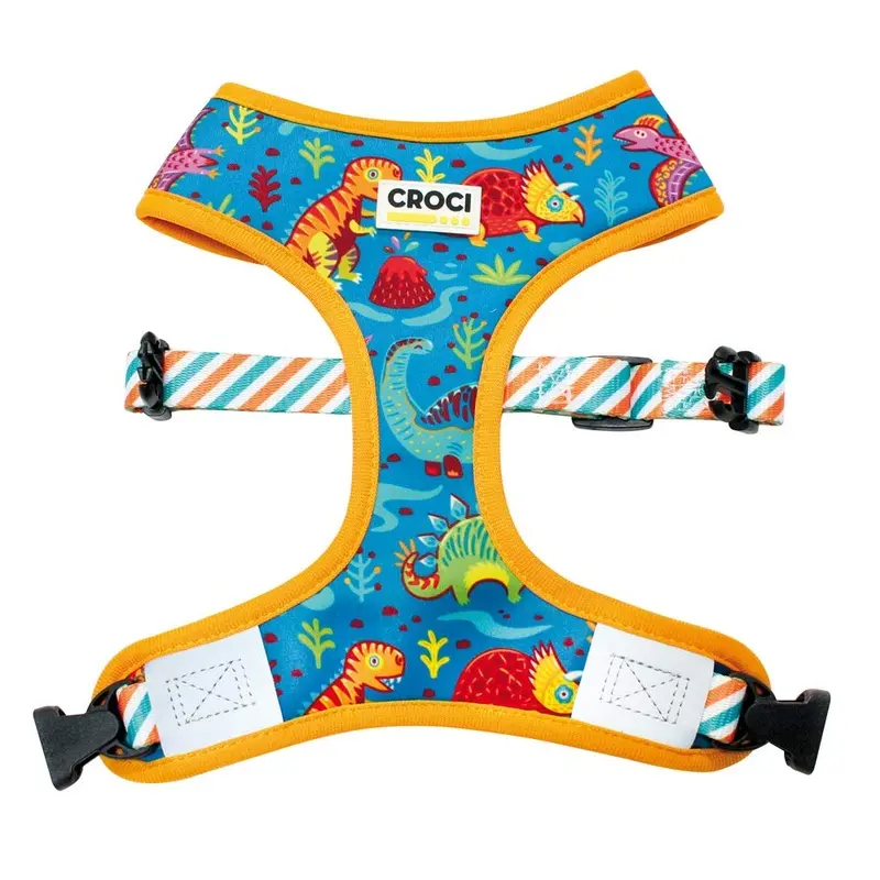 Cross Dog Harness Double Face Dinomania, L