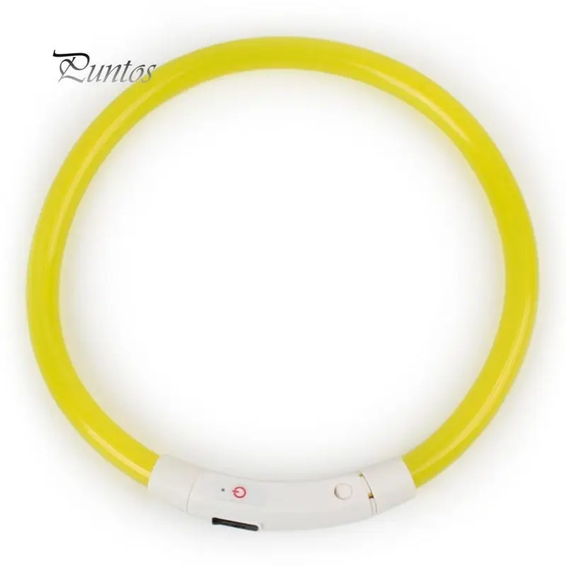 New Salspor (, 50Cm) Led Night Flashing Usb Charging Pet Puppy Neck Collar Yellow 50Cm