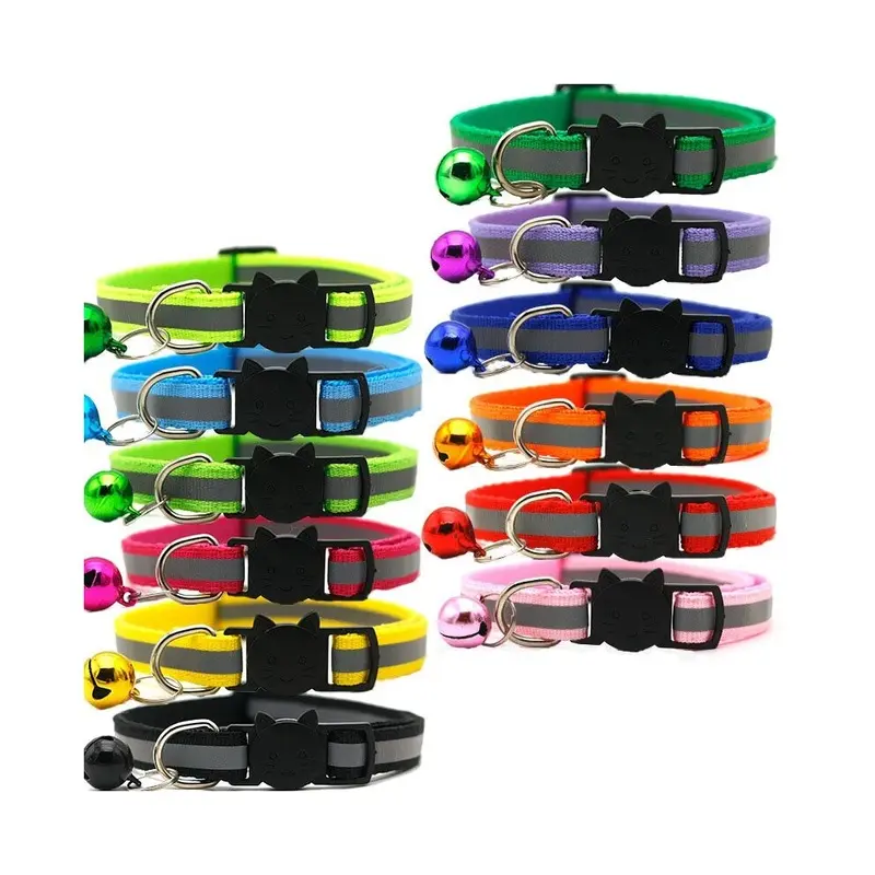 New Typecat Pcs Reflective Cat Collars Quick Release Safety Buckle With Bell Size 12