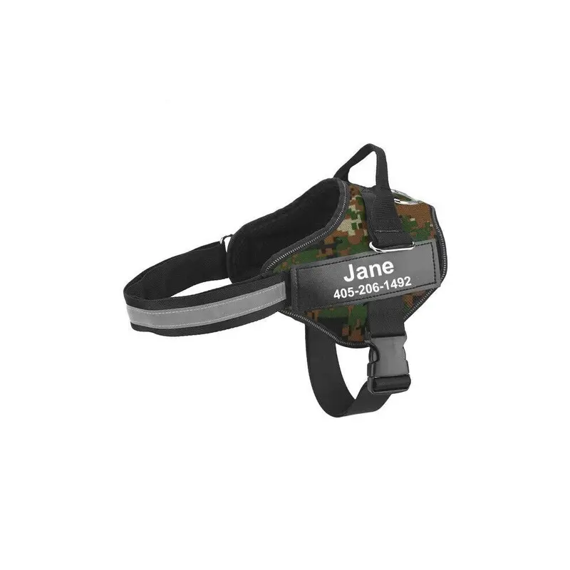 New Zech ( Camouflage) Personalized Dog Harness Reflective Adjustable Pet Vest Green