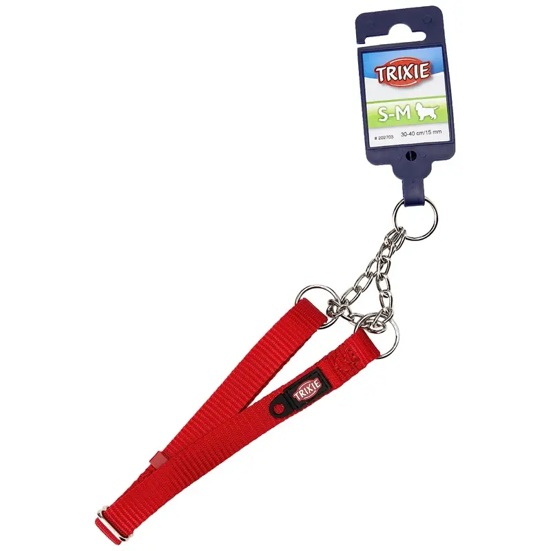 Trixie Premium Semi-Choke Dog Collar, Small/Medium(30-40cm/15mm), Red