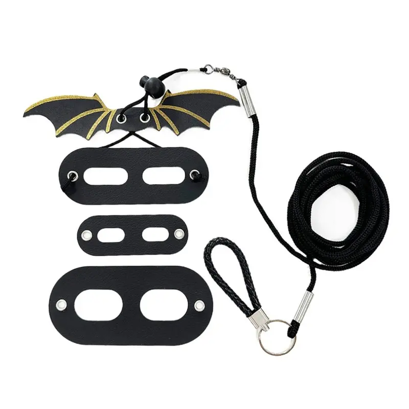 Merkloos Gold Climbing Pet Going Out Leather Wing Chest Harness, Small
