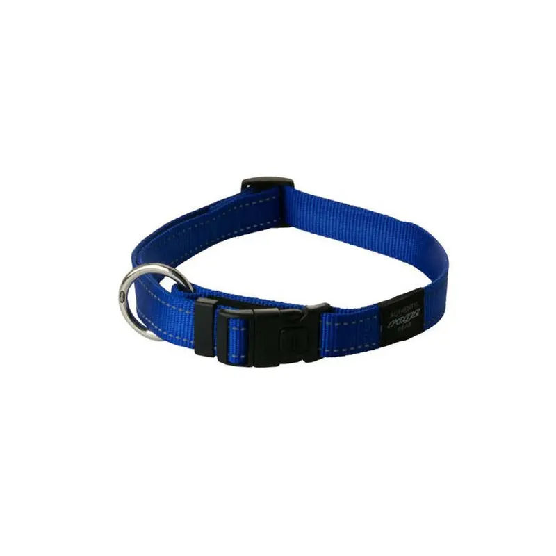 Rogz Blue Utility Bright Reflective Durable Dog Collar,