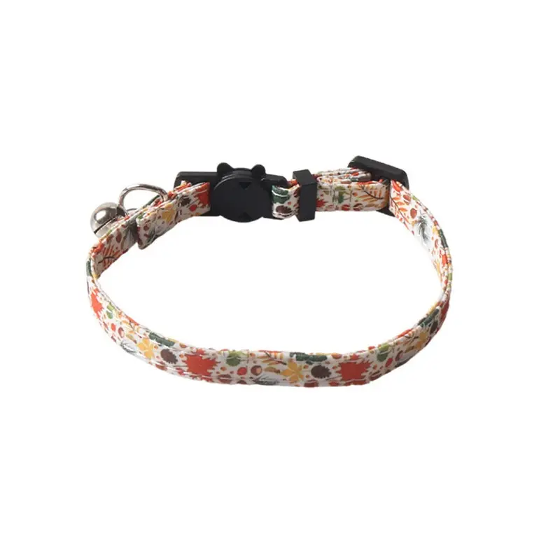 (StyleM) Pet Collar New Thanksgiving Elements Maple Leaf Pumpkin Series Collar Cat