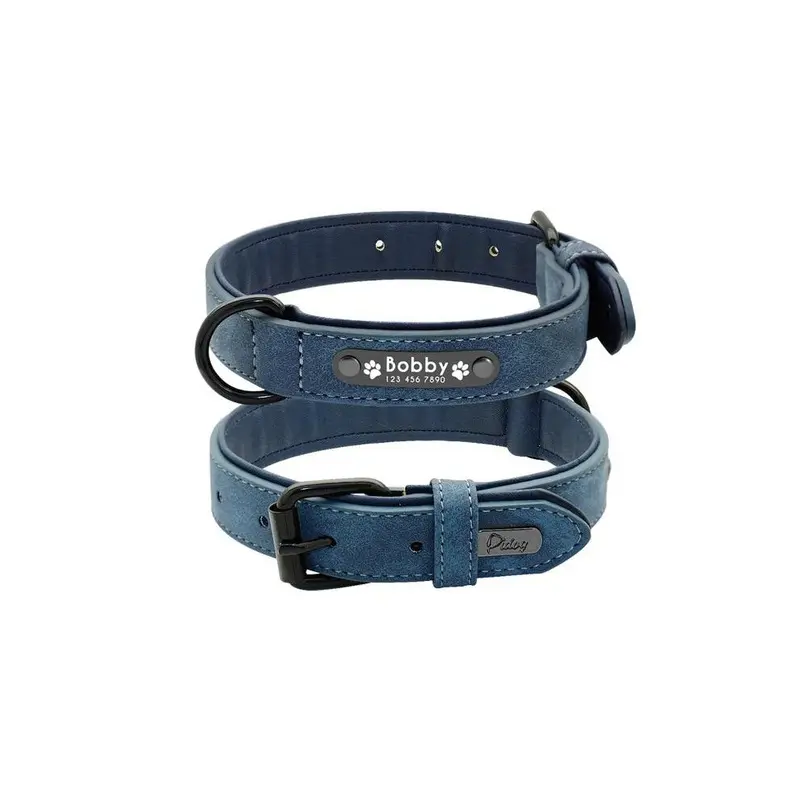 Hod Pets Black (Navy-Collar Only, Xl) Suede Custom Dog Collar Leash Set