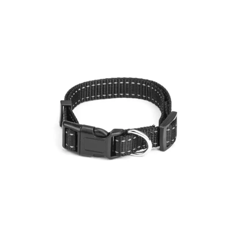 Reincarnation Black Adjustable Reflective Dog Collar Small