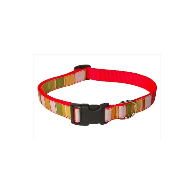 Fly Free Zone,Inc. Orange Stripe-Multi4-C Multi Stripe Dog Collar, - Large