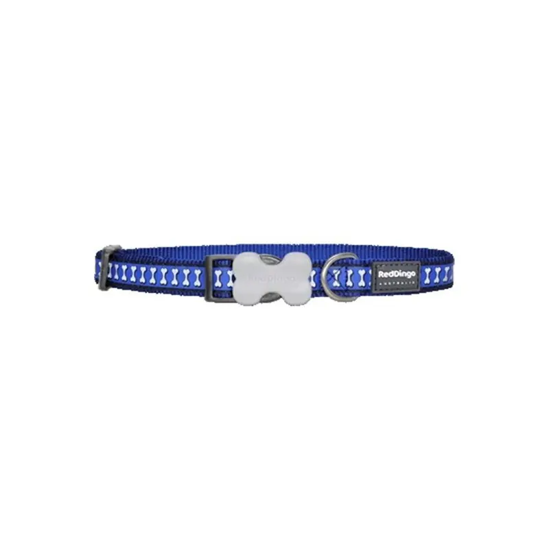 Red Dingo Blue,Red Dog Collar Reflective Dark Blue- Large