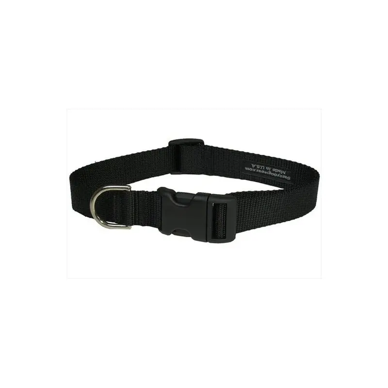 Fly Free Zone,Inc. Black Nylon Webbing Dog Collar, - Large