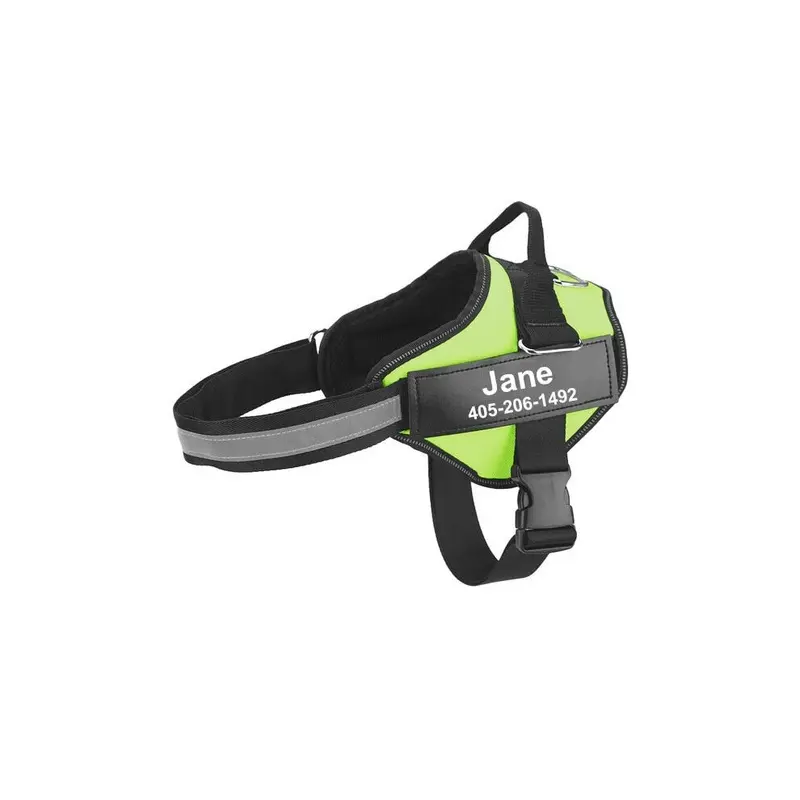 New Zech (Green) Personalized Dog Harness Reflective Adjustable Pet Vest Green