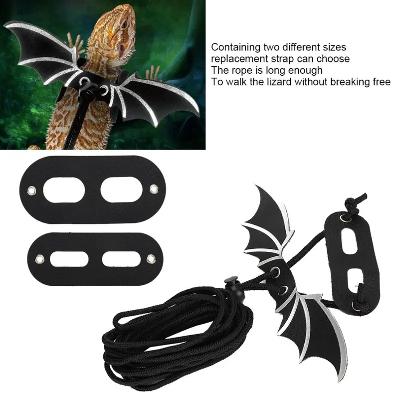 PU Leather Pet Reptile Lizard Outdoor Carrying Walking Harness Pulling Leash Rope