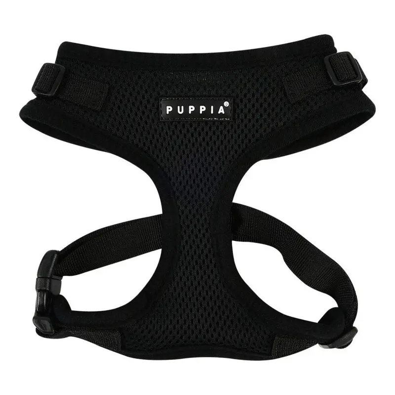 Teniatko Black Authentic Puppia Ritefit Harness With Adjustable Neck Large