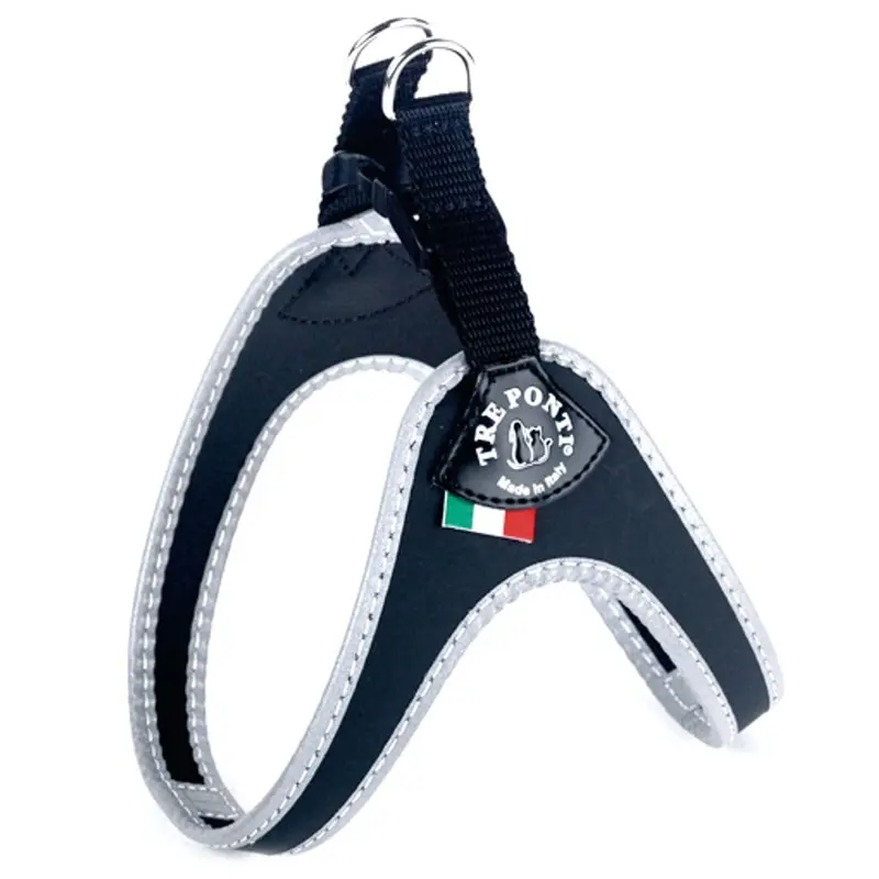 Tre Ponti Fibbia Small Dog Harness, 2 cm, Black