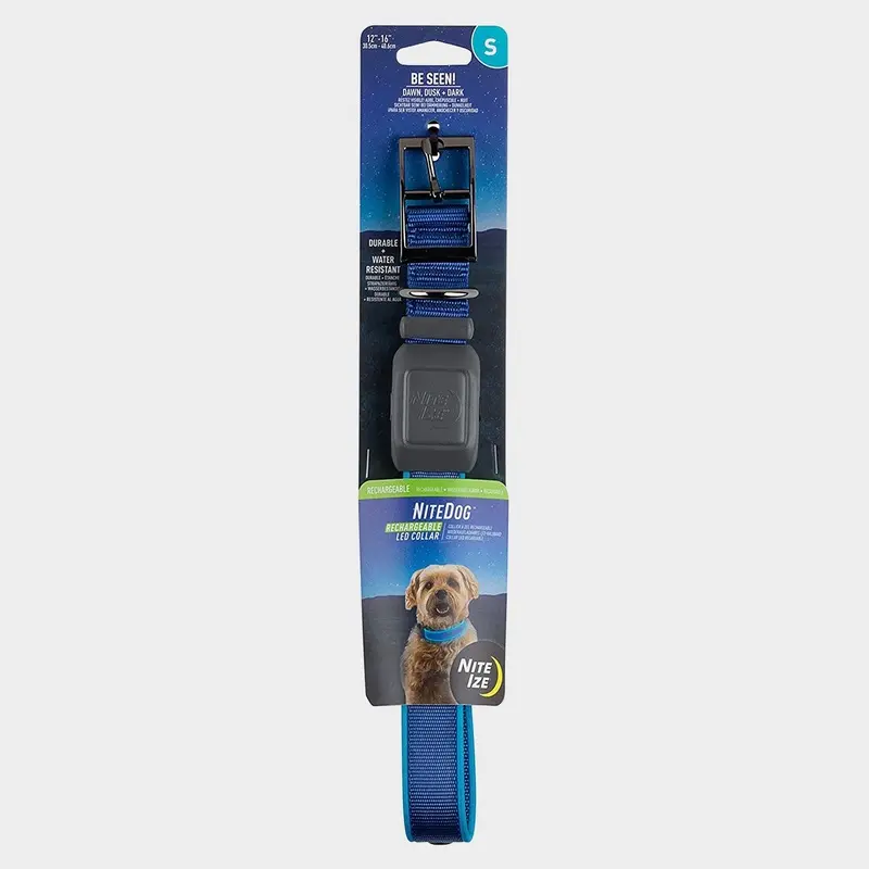 Niteize Unisex Nitedog Led Rechargeable Collar Blu, Blue