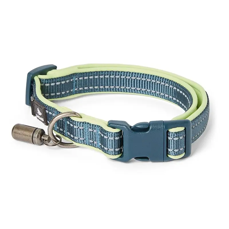 3 Peaks Trek Dog Collar With Id Barrelll Blue Medium