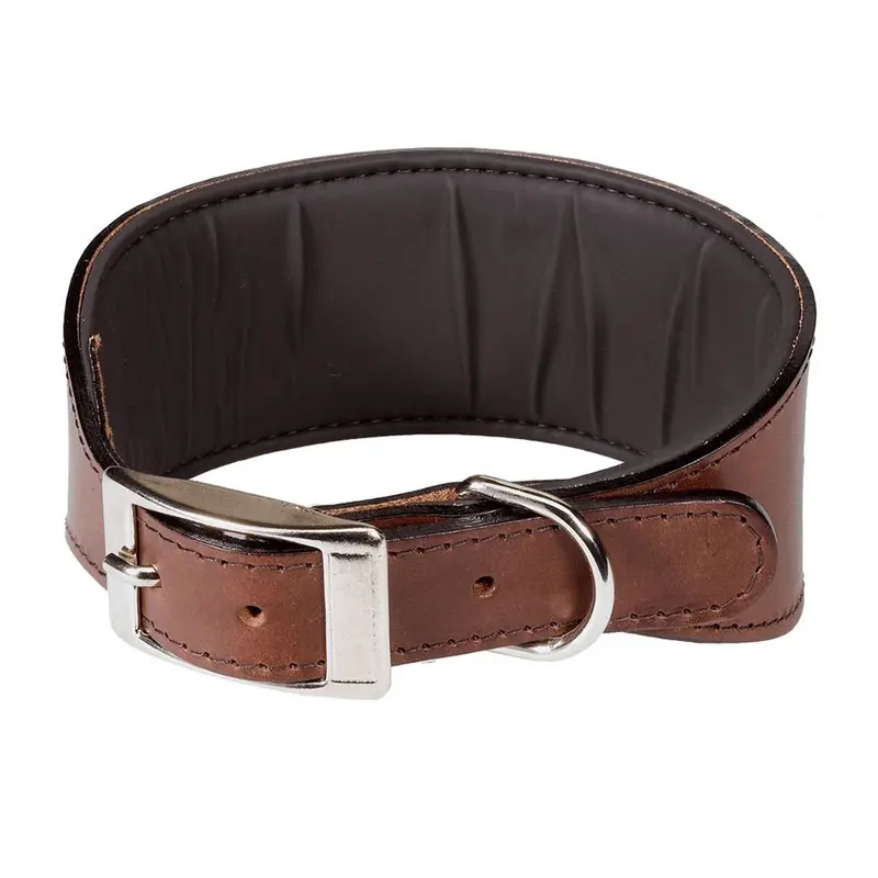 Ferplast Bull Leather Padded Hound Dog Collar Brown Medium
