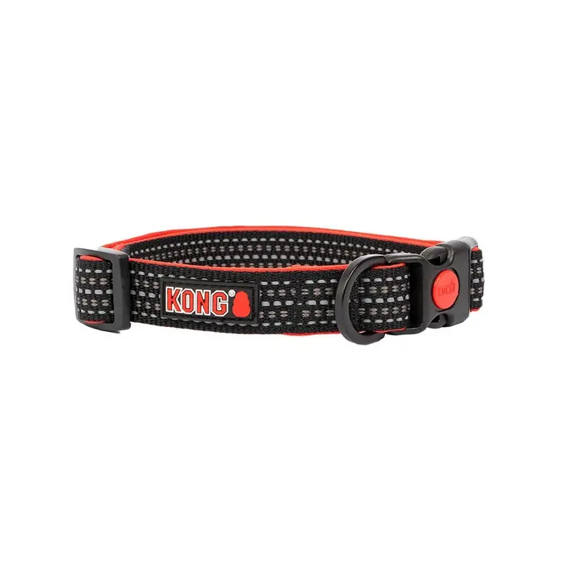 Kong Neoprene Backed Dog Collar Black Medium