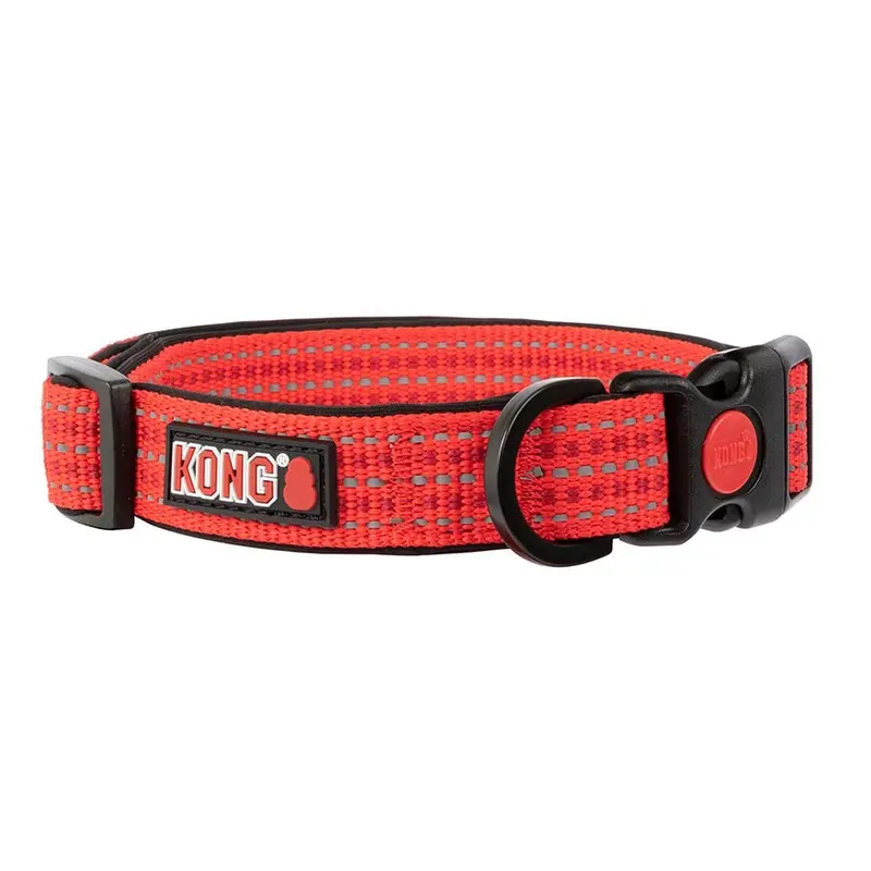 Kong Neoprene Backed Dog Collar Red Large