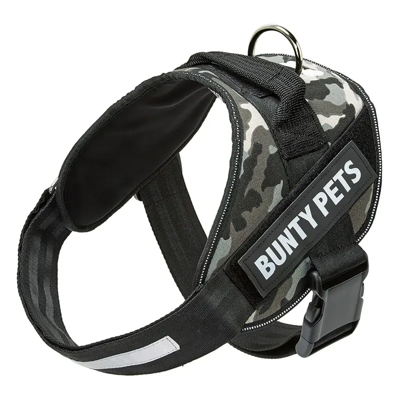 Bunty Multicoloured , Camo) No Pull Dog Harness, Adjustable Fit, Back Handle Large