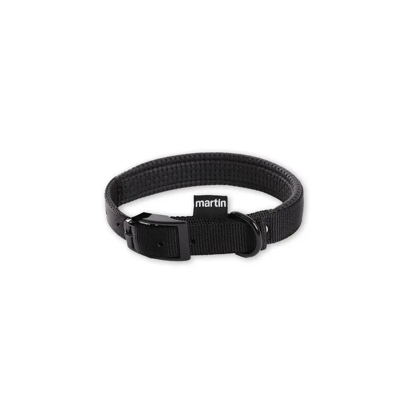 Martin Sellier Noir Comfort Nylon Dog Collar 20-45 Size 20