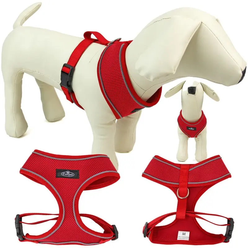 Actiaspet Red Dog Harness Mesh Breathable Adjustable Reflective Medium