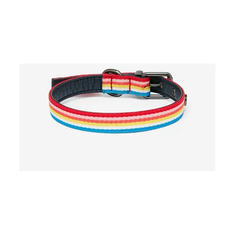 Joules Rainbow Stripe Dog Collar - Large