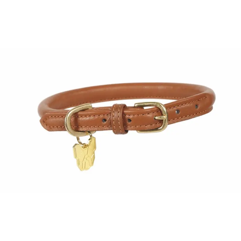 Digby & Fox Unisex Brown Digby And Fox Rolled Leather Dog Collar - Tan Medium