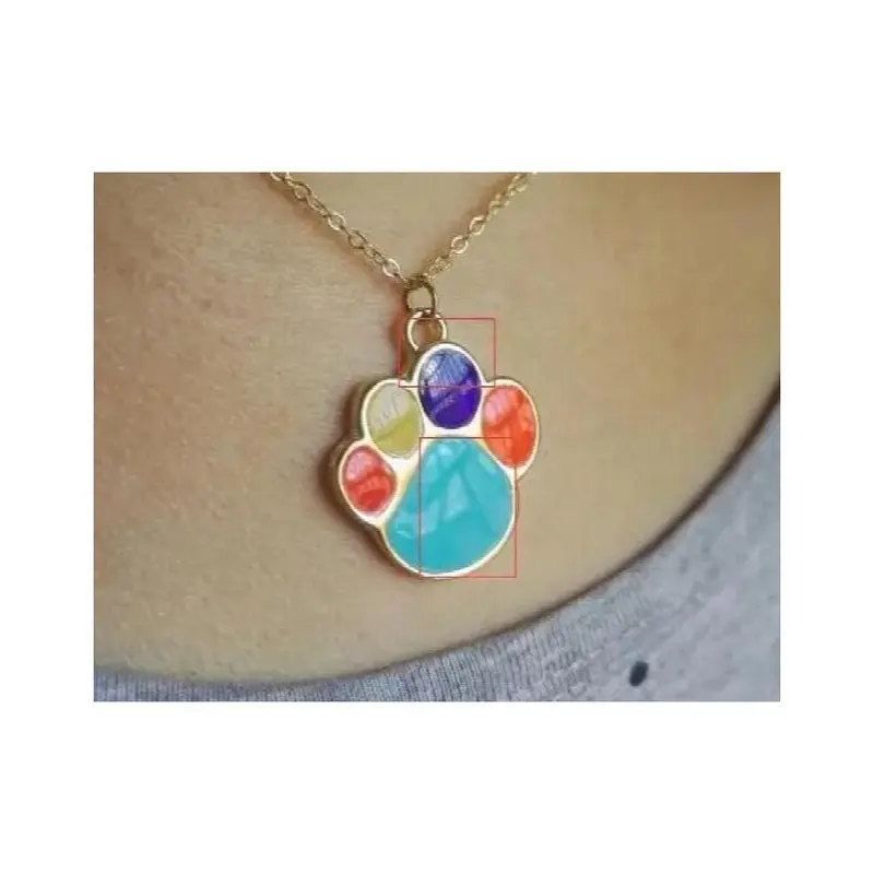Multicoloured Pcs Colorful Animal Charm Dog Paw Pendant Necklace Size 12