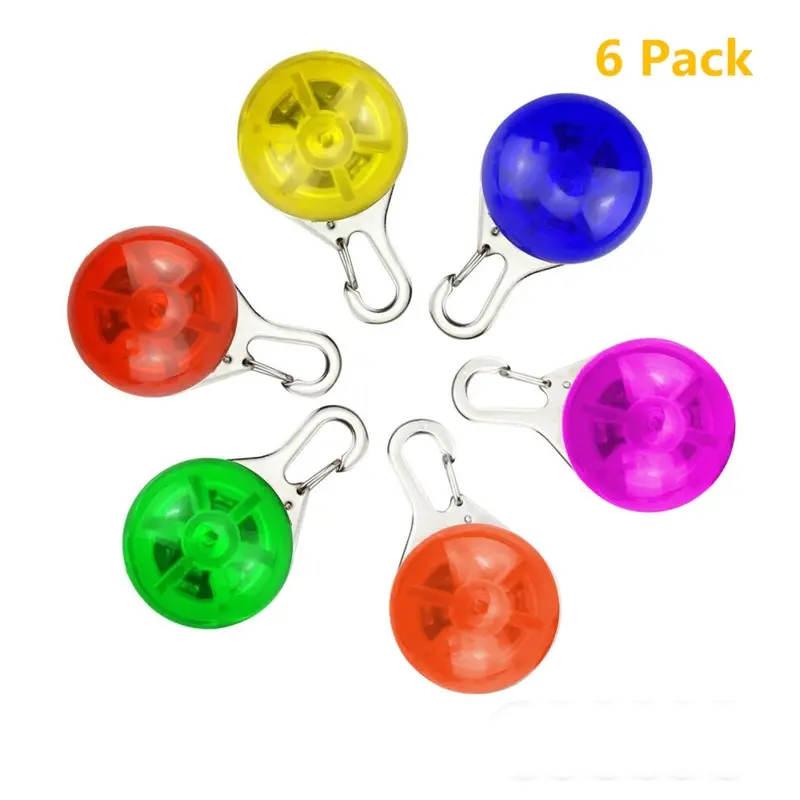 Limbo Water Resistant Clip-On Dog & Cat Collar Led Lights, Collar Charms 6Pcs Size 6